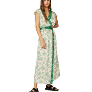 Saunders Yuni Wrap Dress White Green 12